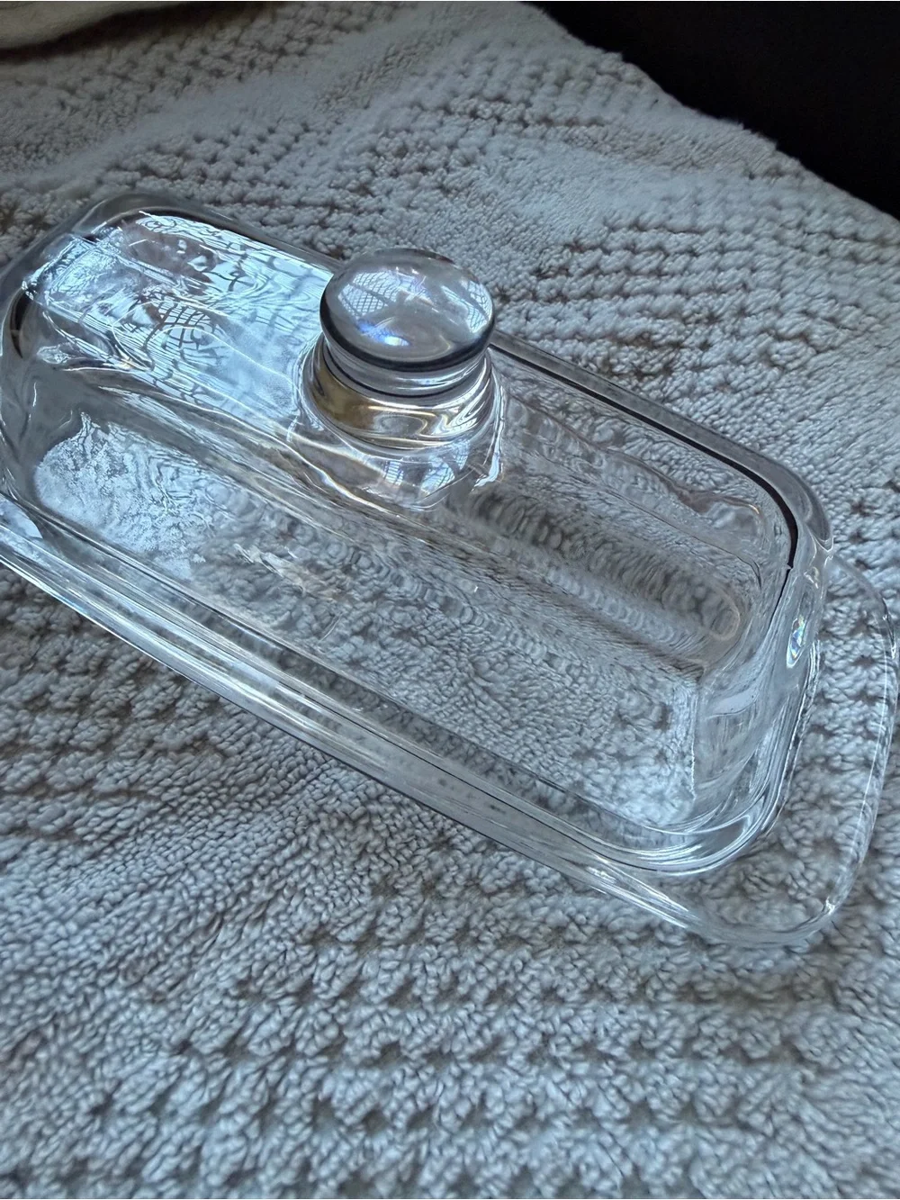 Clear Glass Butter Dish with Lid - Classic Clear